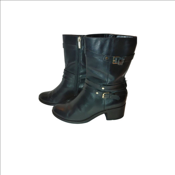 Bandolino Ursal Mid Shaft Leather Boots Size 7M - Picture 1 of 6